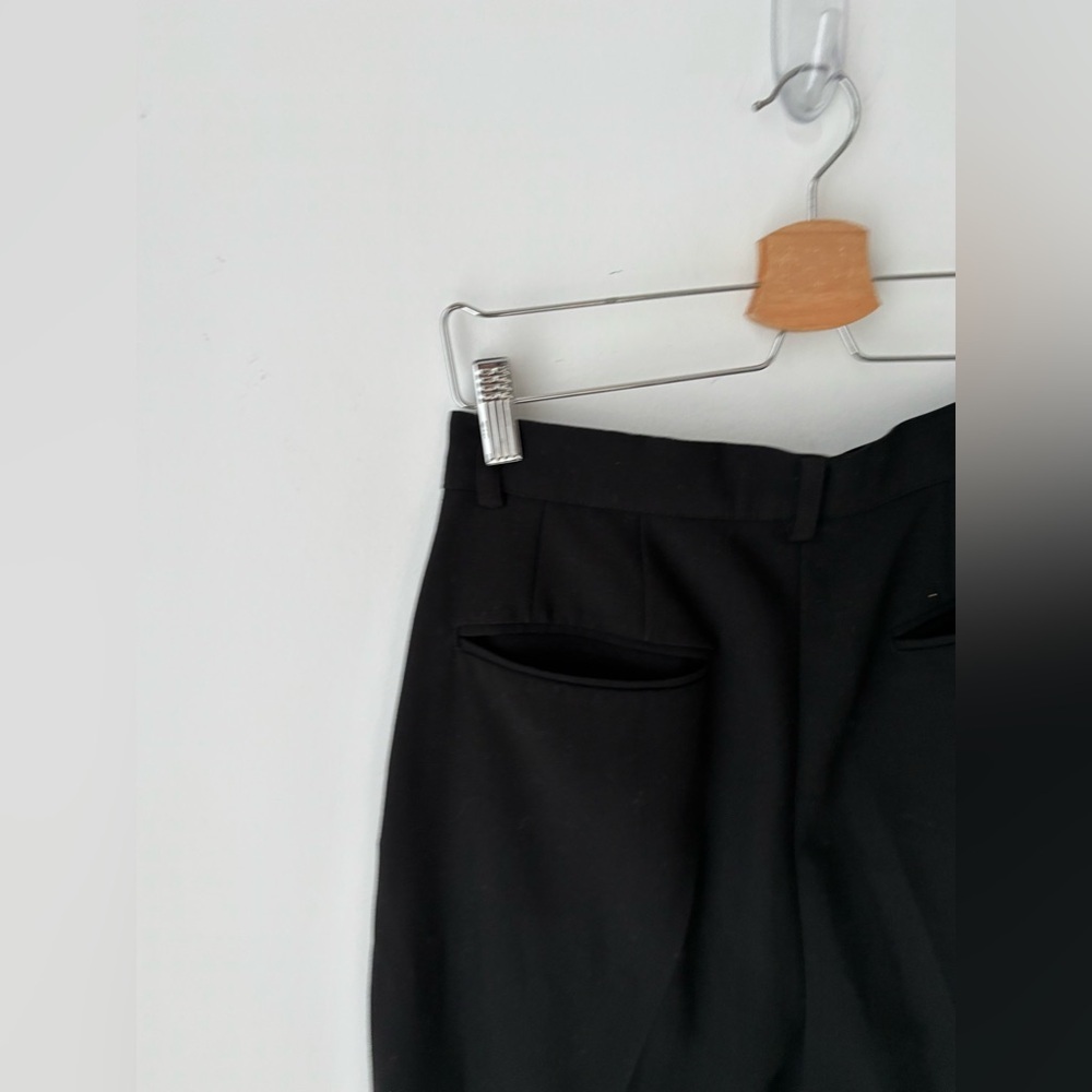 DOVLE Black Pleated Trousers High Rise Cropped Wide Leg Minimalist S - Picture 8 of 9